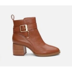 Liverpool Los Angeles Encino‎ Pecan Leather Buckle Ankle Boots Women 8.5M NEW